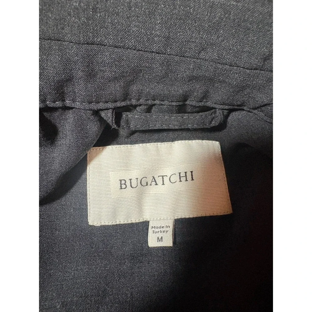 BUGATCHI Men's Black Full Zip Shirt Jacket Utility Style Two Pocket Size‎ M